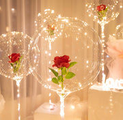 BALLON LED lumineux avec rose